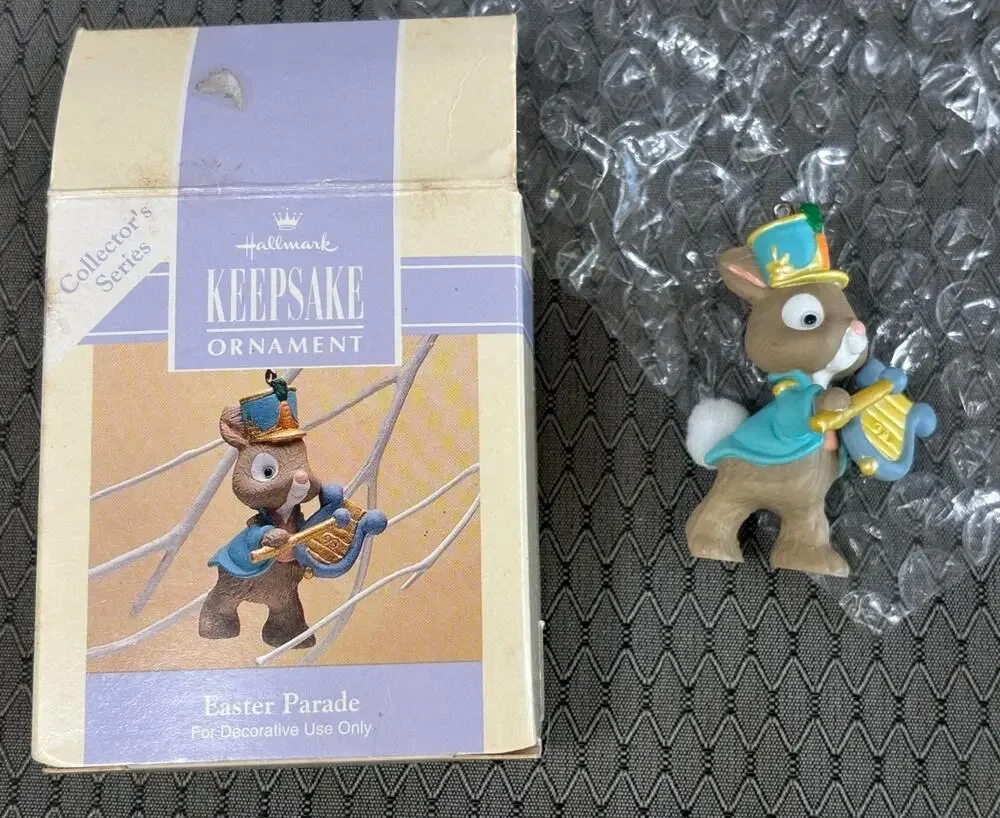 VTG 1993 Hallmark Keepsake Ornament Easter Parade Bunny Band Instrument NEW